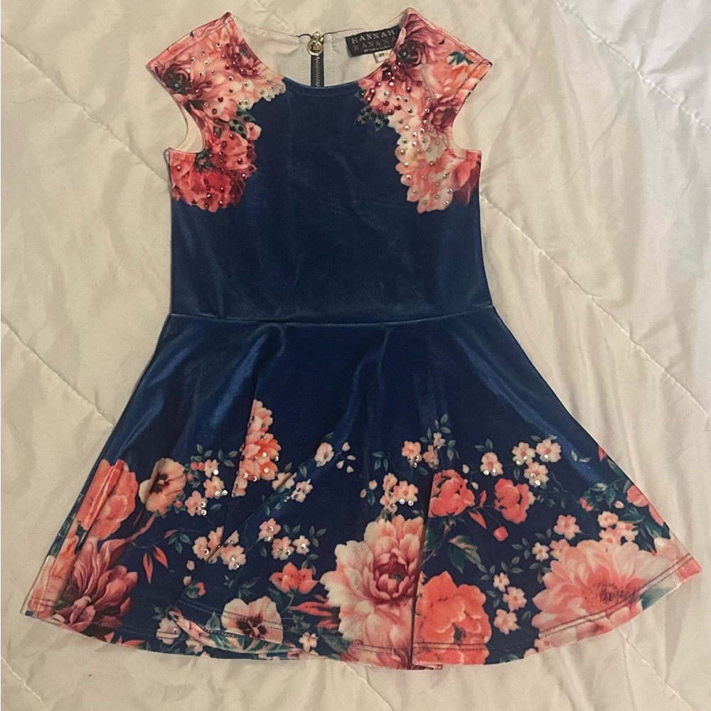 Sara Sara Navy and Pink Floral Dress